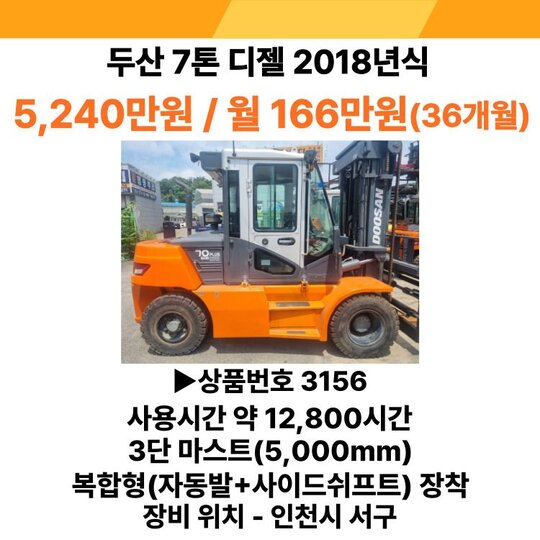 Doosan Forklift D70EV-7PLUS (7톤) 앞좌측면