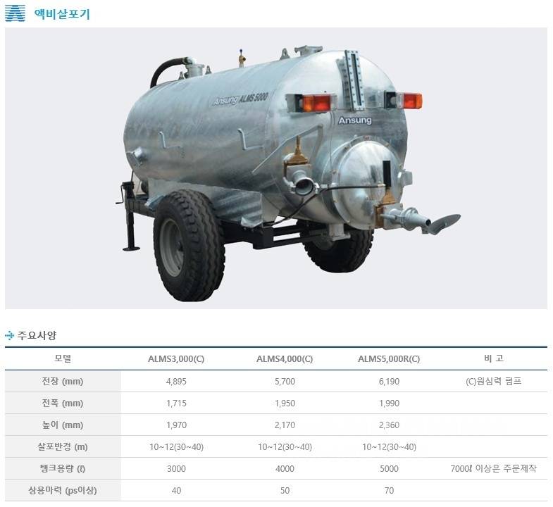 안성공업 액비살포기 ALMS 3000.4000.5000 뒤우측면