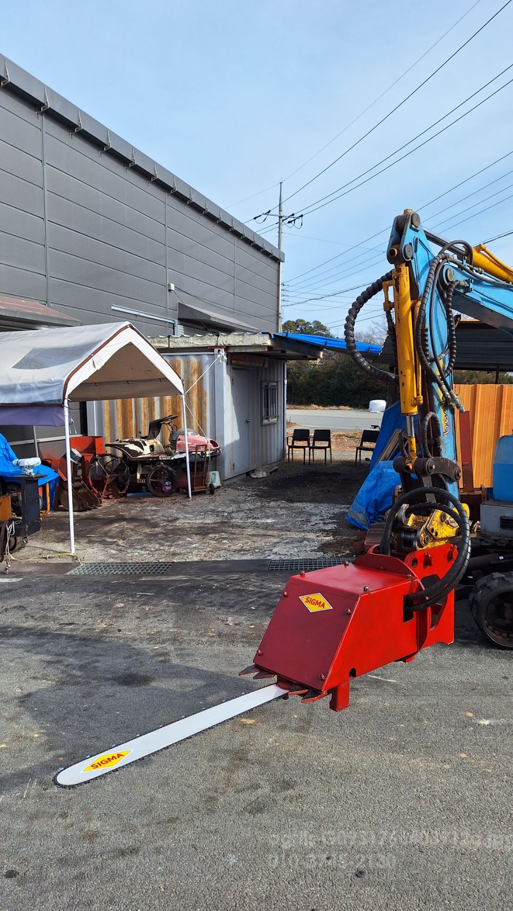  굴삭기 원목절단기 KSCS-800  뒤우측면