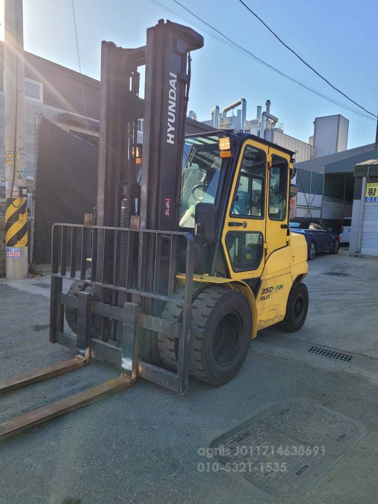 Hyundai Forklift 현대포렉스3.5톤하이3단풀옵션지게차  앞좌측면