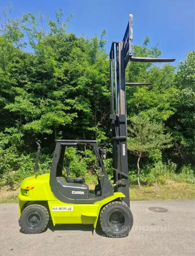 Kukje Forklift 삼성클락 4.5톤자동발디젤지게차 하이마스타4미터50 상승  앞좌측면