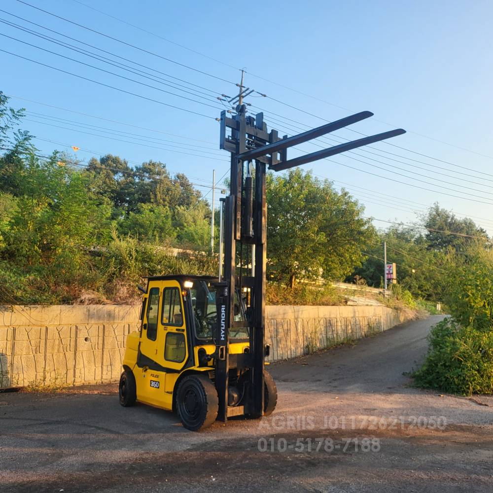 Hyundai Forklift 중고지게차 현대 포렉스35D 디젤 3.5톤 3단 지게차3단자동발캐빈히터덧발  사진 6