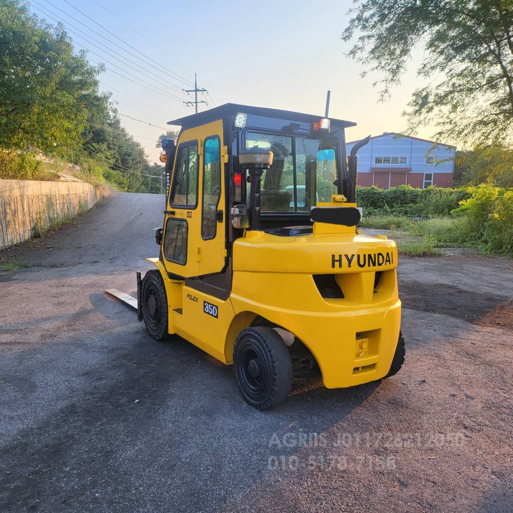 Hyundai Forklift 중고지게차 현대 포렉스35D 디젤 3.5톤 3단 지게차3단자동발캐빈히터덧발  사진 9