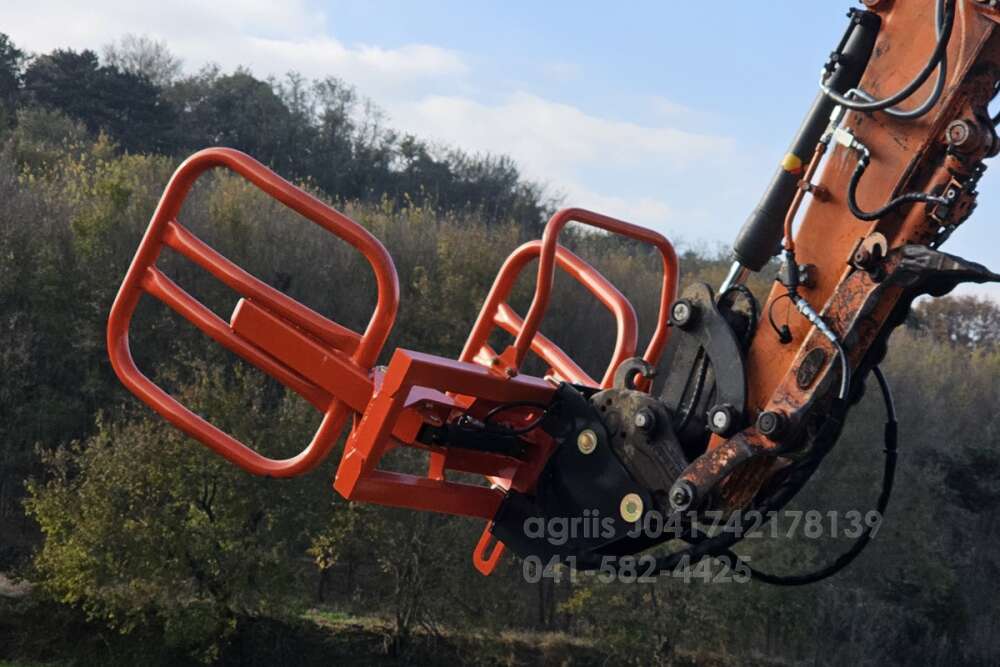  포크레인 Bale Gripper 굴삭기용 집게  뒤우측면