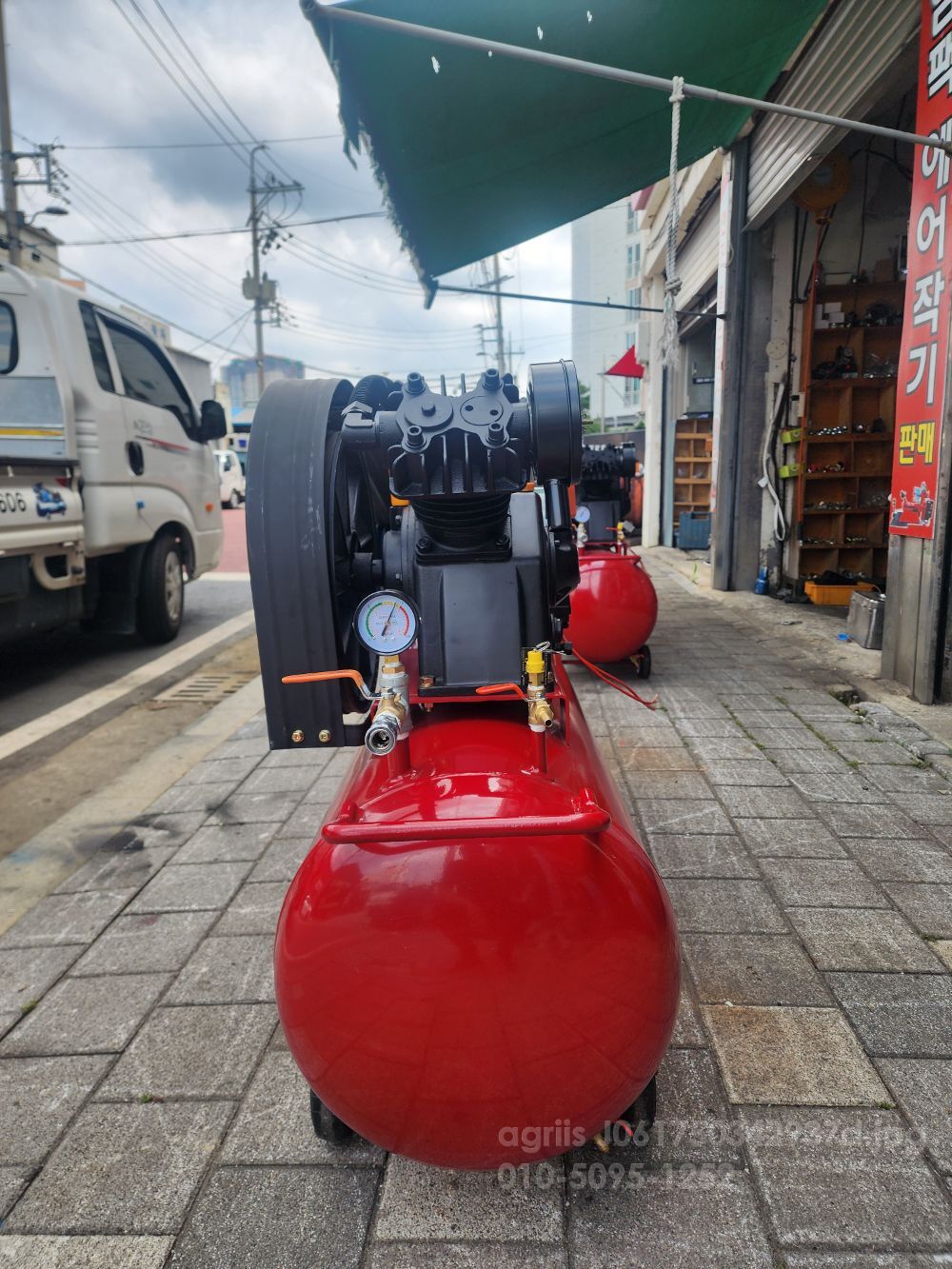  5마력콤프레샤 삼원5HP-단상3HP-150L  뒤우측면