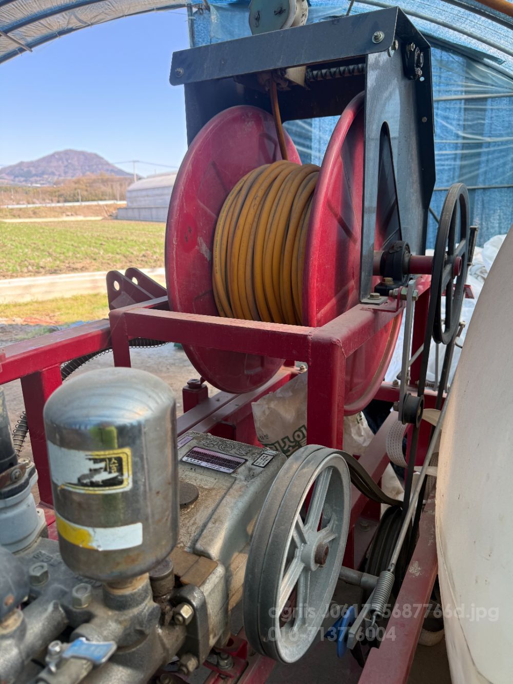 익산농기계 트레일러 자동호스릴 농약기계 뒤우측면