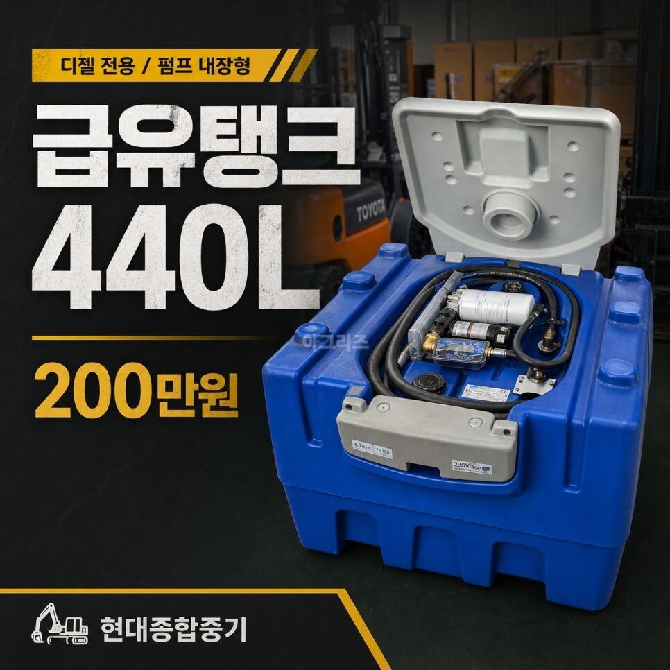 이탈리아산 급유탱크 440리터 새상품 뒤우측면