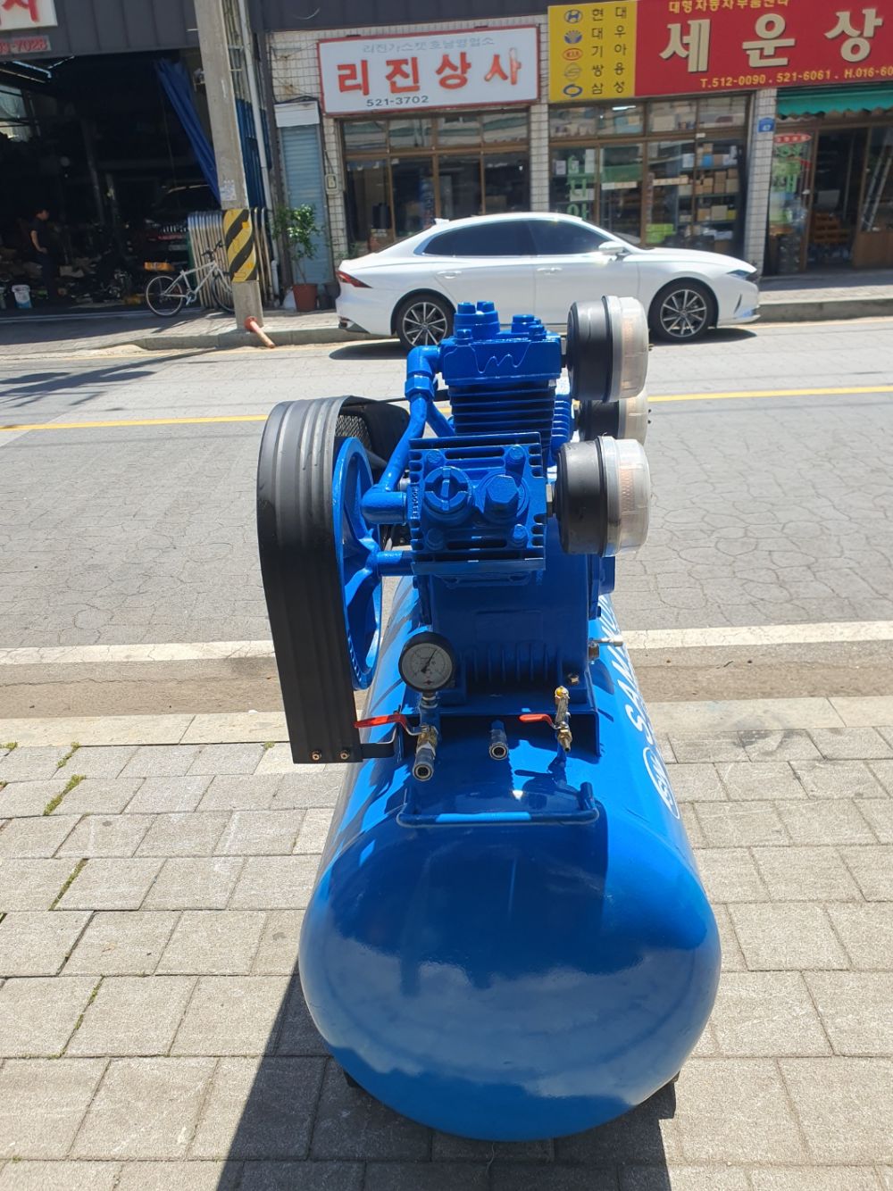  중고10마력 콤프레샤 중고10HP-삼상10HP-400L  뒤우측면